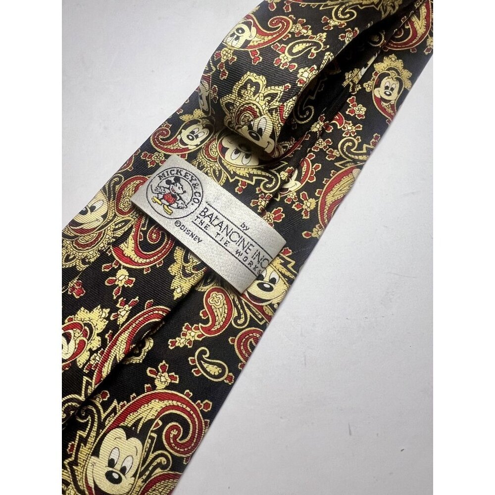 Balancine the Tie Works Disney Paisley Hidden Mickey Mouse Men Tie 59" - Picture 5 of 5